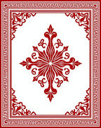 Crimson Traditional Medallion Four Corners Rug