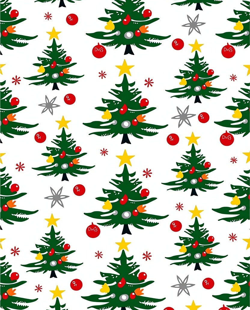 Festive Evergreen Christmas Tree Garland Rug