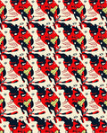 Bold Red Black Yellow Abstract Forms Rug