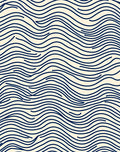 Cream and Navy Wavy Lines Rug