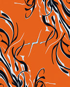 Warm Orange Abstract Swirl Art Rug