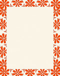 Vibrant Orange Floral Border Rug