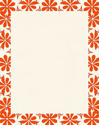 Vibrant Orange Floral Border Rug