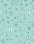 Mint Green Snowflake Winter Scene Rug