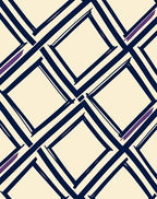 Navy Purple Diamond Stripe Rug