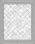 Ornate Floral Lattice Border Rug