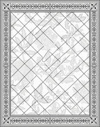 Ornate Floral Lattice Border Rug