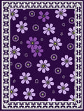 Amethyst Floral Scatter Border Rug
