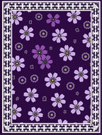 Amethyst Floral Scatter Border Rug