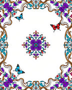 Vibrant Floral Butterfly Medallion Rug