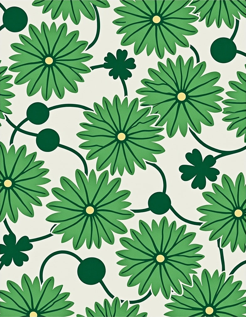 Lush Green Daisy Vine Rug