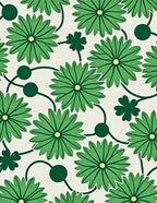 Lush Green Daisy Vine Rug