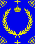 Royal Blue Crown Laurel Wreath Rug