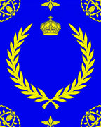 Royal Blue Crown Laurel Wreath Rug
