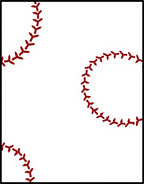 Crimson Stitch Circles White Background Rug
