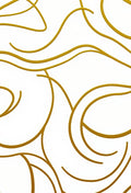 Golden Swirl Abstract Curvy Lines Rug