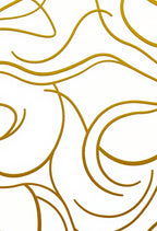 Golden Swirl Abstract Curvy Lines Rug