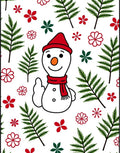 Christmas Snowman Red Green Ferns Rug