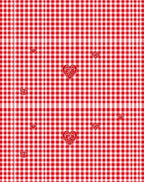 Red White Gingham Heart Scatter Rug