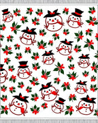 Whimsical Snowman Holiday Holly Rug