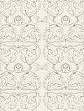 Cream Gray Ornamental Scrollwork Rug