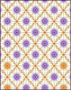 Retro Starburst Purple Orange Medallion Rug