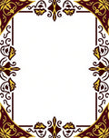 Rich Burgundy Gold Antique Scrollwork Rug