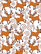 Playful Brown Deer Swirl Whimsy Rug