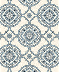 Pale Blue Floral Medallion Rococo Rug