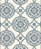 Pale Blue Floral Medallion Rococo Rug