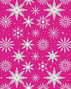Bright Pink Snowflake Winter Art Rug