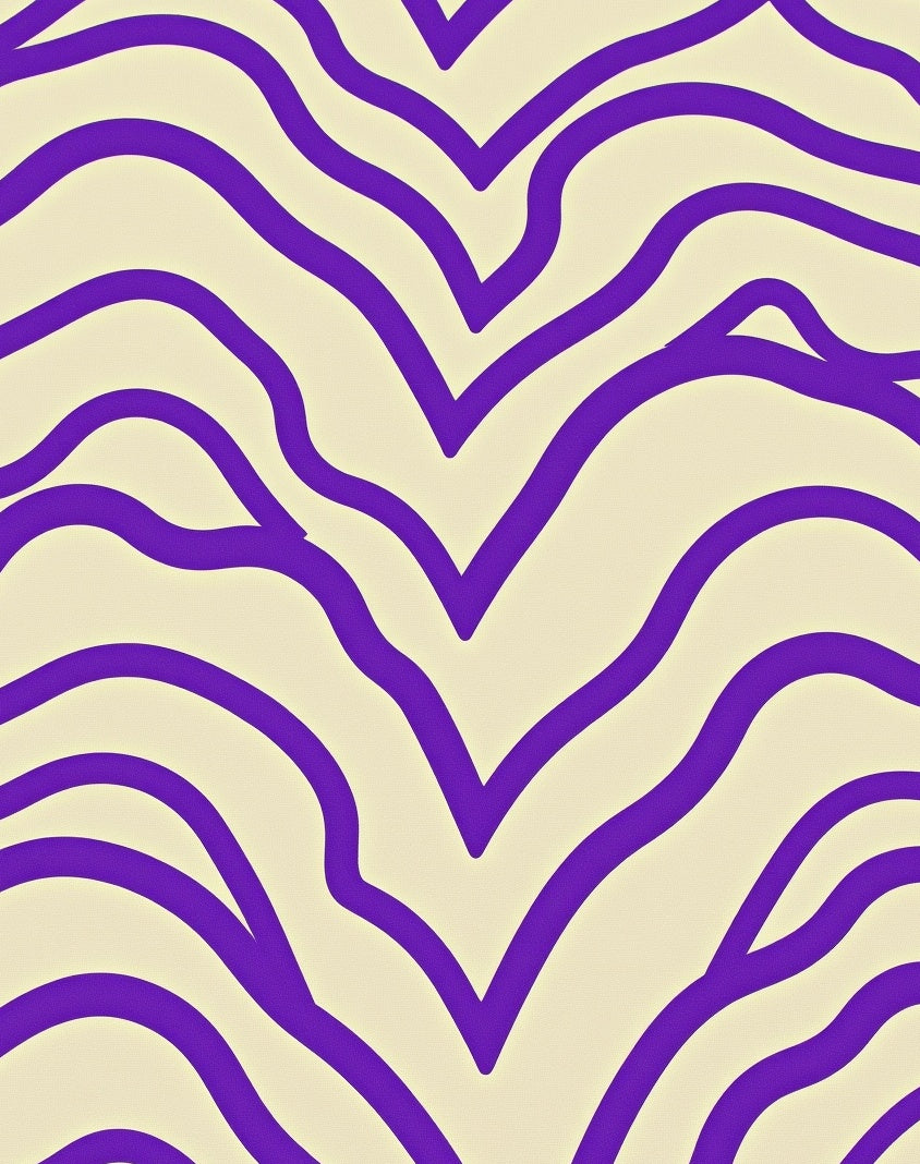 Vibrant Purple Swirls Cream Rug