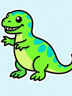 Charming Green Spoted Dinosaur Rug