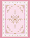 Elegant Pink Golden Floral Medallion Rug
