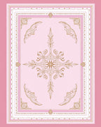 Elegant Pink Golden Floral Medallion Rug