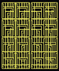 Bold Yellow Geometric Maze Rug