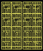Bold Yellow Geometric Maze Rug