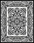Intricate Black And White Scrollwork Harmony Rug