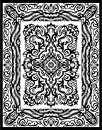 Intricate Black And White Scrollwork Harmony Rug