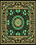 Black Yellow Green Floral Mandalas Rug