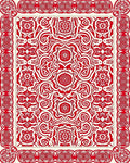 Crimson Red Intricate Floral Medallions Rug