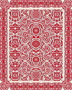 Crimson Red Intricate Floral Medallions Rug