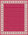 Crimson Ivory Chain Link Border Rug