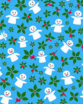 Joyful Snowmen And Holly Sprigs Rug
