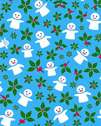 Joyful Snowmen And Holly Sprigs Rug