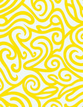 Bright Yellow Swirl Scroll Rug