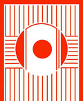 Bold Red Stripe Circle Accent Rug