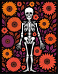 Skeleton With Autumn Floral Arrangement Rug