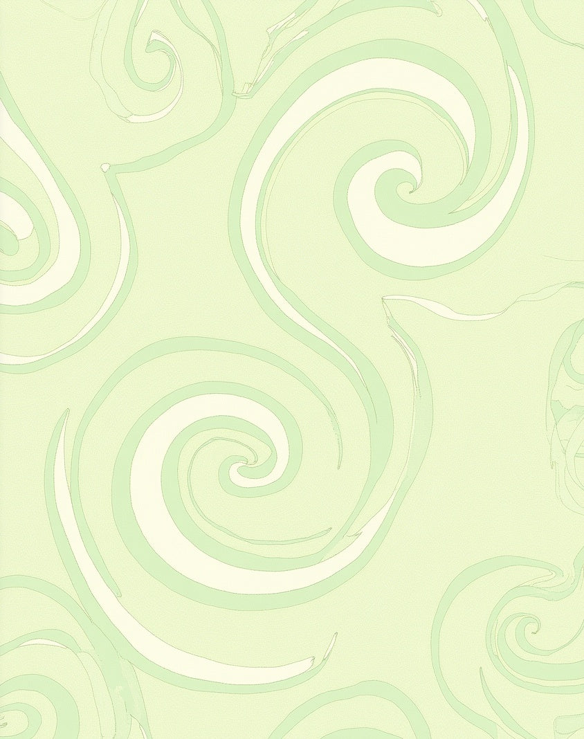 Soft Mint Swirling Lines Rug