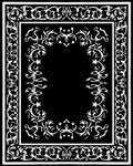 Classic Black White Floral Frame Rug